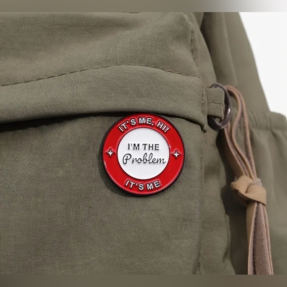 None Accessories - NEW Red and White 'I'm the Problem' Pin